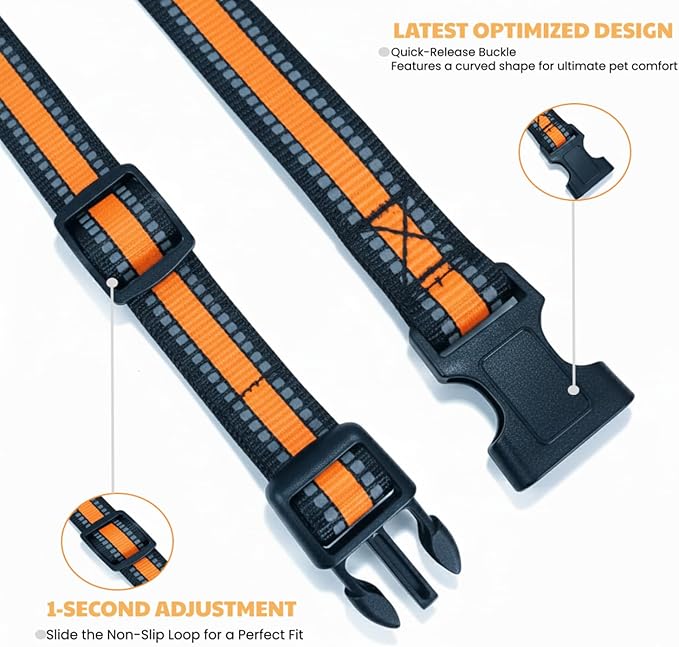 Training Collar Replacement Straps Adjustable Nylon Bands for E-Collars & Shock Collars, 2-Pack (Orange&Pink) - Dog Collar Accessory Fits Most 3/4 Inch Electronic Training Collars