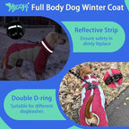 MIGOHI Full Body Dog Coat - Warm Reflective Small Dog Winter Coat with Harness, Turtleneck Fleece Jacket for Dogs,Four-Leg Windproof Puffer Jackets Snowsuit with Zipper for Small Medium Large Dogs,XS