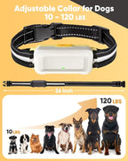 Remote Training Collar with LED Light – 3300FT Range, Rechargeable & Waterproof, Beep and Vibration Modes with Adjustable Levels, Reflective Strap for Small Medium Large Dogs（White）