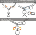 Chain Dog Collars Stainless Steel Metal Chew Proof Necklace Slip P Chain with Connect Clasp for Small Medium Large Dogs Training and Walking.