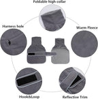 Geyecete Dachshund Sweaters - Dachshund Coat Perfect Winter Coat with Padded Fleece Lining and High Collar - Dog Snowsuit with Adjustable Bands - Gray - L