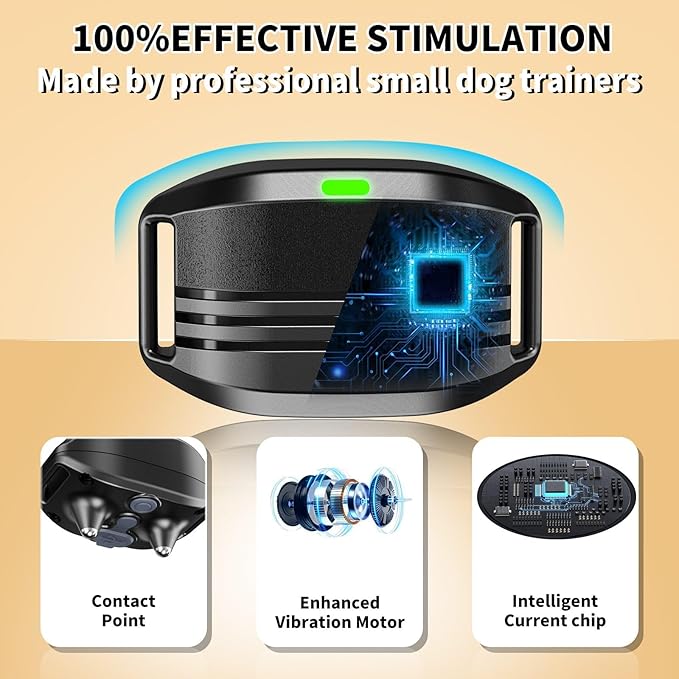 Shock Collar for Small Dogs, Electric Dog Training Collar with Remote,Tailored for 5-30lbs Small Dogs,3 Training Mode Beep, Vibration, Safe Shock(0-9) Waterproof, 1900ft Range (Black, Small)