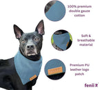 Premium Cotton Dog Bandanas - 2 Pack - Adjustable Fit - Washable - for Small, Medium & Large Breeds - Girl & Boy Dog Accessories - Multiple Sizes (Midnight Blue & Slate Blue, X-Large)