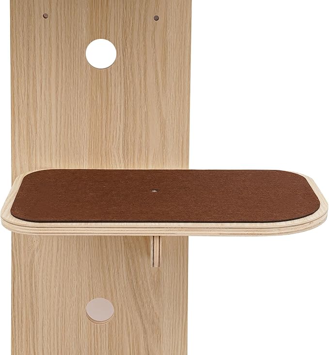 Door Hanging Cat Tree, 4-Tier Cat Climbing Frame W/Plush Ball,4.9ft Wooden Cat Ladde, 55lb Load Capacity & Sisal-Wrapped Scratching Board for Stair, Foyer, Living Room, Enclosed Balcony. (Frame+Nest)