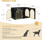 39.4" Wooden Dog Crate Furniture, Indoor Dog Kennel Dogs Cage for Small/Medium/Large Dogs, Heavy Duty Dog Crates Decorative Pet House End Side Table TV Stand, Black Gold DFC84104A