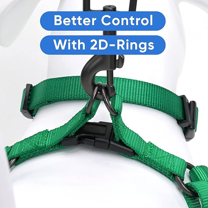 Pawtitas Solid Step-in Dog Harness – Adjustable No-Pull Vest for Puppies to Seniors, Safe & Comfortable M Lush Green