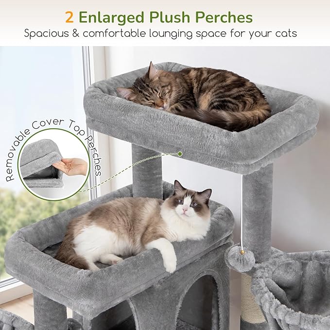 Globlazer Cat Tree for Cats, 48 Inch Multi-Level Cat Tower