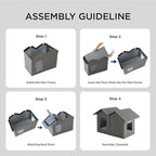 Bedsure Weatherproof Outdoor Cat House-Extra Wide Insulated Feral Cat Shelter with Raised Base in Winter, Waterproof Outside Pet Hideout for Stray Kitty, 22.5x12.5x13.25inches, Grey