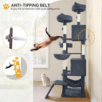 YITAHOME Tall Cat Tree for Indoor Cats, 75 inch Multi-Level Cat Tower with Cat Condos, Top Perches, Sisal Ramp Scratching Posts, Cozy Basket, Hammocks, Large Cat Pet Activity Structure, Dark Grey