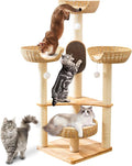 Cat Tree for Indoor Cats，54''Multi-Level Cat Tower for Large Adult, Sturdy Cat Tree House with 4 Plush Perches/Condos, 1 Scratching Boards 7 Posts, and Easy to Assemble.