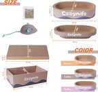 3PCS Cat Scratcher Cardboard, Oval Cat Scratch Pad Bowl Nest for Indoor Cats, Round Cat Scratching Board Corrugated Lounge Cat Bed, Furniture Protector for Couch (Coffee, 15.7 * 10 in)