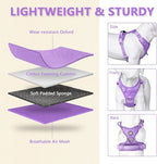 PoyPet No Pull Dog Harness, No Choke Reflective Dog Vest, Adjustable Pet Harnesses with Easy Control Padded Handle for Small Medium Large Dogs(Light Purple Matching Trim,S)