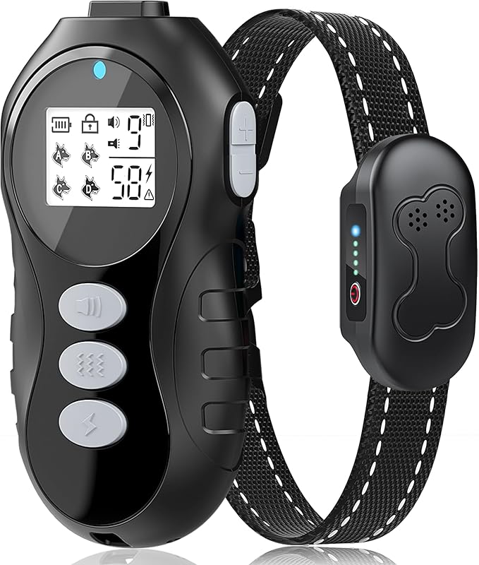 Dog Shock Collar with Remote Control - Shock Collar for Dogs IPX7 Waterproof Dog Training Collar with Beep Vibration Static Correction Flashlight Long-Lasting Battery Safe Training for dogs 10–120 lbs
