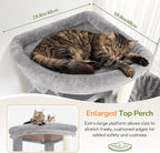 Globlazer Extra Large Cat Tree, 78 inch Sturdy Tall Cat Tree Tower for Indoor Multiple Large Adult Cats Kittens with 6 Scratching Posts, Enlarged Top Perch, 2 Padded Condos, S78G, Light Grey