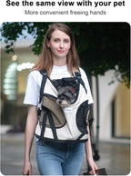 Dog Carriers for Small Dogs,Dog Backpack with 2 Pocket for Travel,Comfortable Dog Front Carrier Suitable for Dogs 8-18 pounds Machine Washable (Beige)