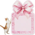 JarThenaAMCS 2Pcs Valentine's Day Cat Scratch Mats Pink Bowknot Couch Furniture Protector Bow Self-Adhesive Wall Mounted Cat Scratcher for Carpet Corner Pet Grinding Claws, 19.7 x 28.7 in