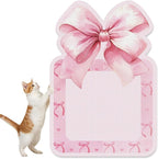 JarThenaAMCS 2Pcs Valentine's Day Cat Scratch Mats Pink Bowknot Couch Furniture Protector Bow Self-Adhesive Wall Mounted Cat Scratcher for Carpet Corner Pet Grinding Claws, 19.7 x 28.7 in