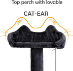 Yaheetech Cat Tree, 57 inches Cat Tower with Double Condo, Scratching Board and Basket, Cat Furniture for Indoor Cats Kitten- Black
