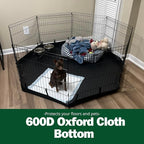 PJYuCien Dog Playpen with Bottom Pad - Metal Foldable Exercise Pen, 8 Panels 36" H x 24" W Indoor Outdoor Pet Fence Puppy Crate Kennel, Black