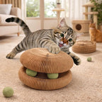 New Mint Ball Cat Scratching Board Toy, Upgrade Magnetic Interactive Kitty Toy, Shape Shifting Cardboard Cats Toys for Entertaining, Magic Organ Cat Scratcher Pads for Indoor Cats (1 pcs)