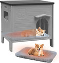 Dog House Outdoor with Dog Mat Bed Weatherpoof Plastic Dogs Houses Indoor Waterproof Stray/Pet Dog Shelter Outside for Medium and Small Dogs