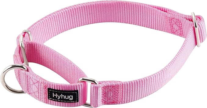 Hyhug Martingale Collar for Dogs Large Pink |Escape - Proof Heavy Duty Nylon Durable No Pull, Ideal for Training & Daily Walks
