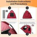 Portable Pet Tent with Full-Enclosure Zippered Mesh Door, Indoor & Outdoor Cat House for Safety & Ventilation, Cozy Nest for Cats, Puppies & Small Animals (Red)