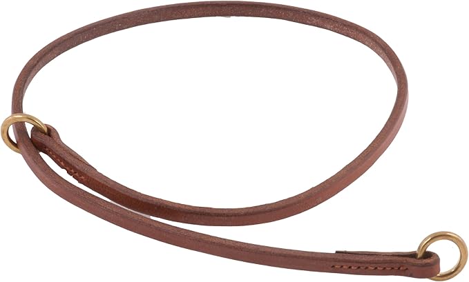Alvalley Flat Leather Slip Dog Collar - Super Soft Durable Strong Hand Stitched Leather Dog Collar - Suitable for Training & Walking (Tan, 26in Length, 5mm Thickness)
