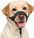 BARKLESS Soft Dog Head Collar, Patented Padded No Pull Head Halter, Training Nose Leash with Safety Link for Medium Large Dogs, Adjustable Muzzle Leash, Easy Control for Walking(Black, M)