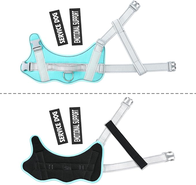 voopet Emotional Support Dog Harness, Professional Service Dog Vest Harness for Small Medium Large Dogs, Reflective Breathable and Adjustable No Pull/Choke ESA Essential Harness