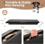 SLSY Dog Ramp for Bed, Couch & Car, Foldable Pet Ramp for Small Dogs and Cats, 4 Adjustable Heights 13.7''–19.6", Portable Stable Wooden Pet Steps with Non-Slip Pad for Sofa or Stairs