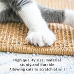 Generic Cat Scratcher Mat & Pad - Natural Sisal Cat Scratch Blanket with Tapes, Corner Scratching Pad, Furniture Couch Carpets Protector (M, 23.6 x 15.7 Inch / 1 Pack)