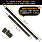 Active Pets Black Car Seat Belt for Dogs 2 Pack, Attaches to Harness & Collar, Adjusts 18" - 24" Safety & Comfort Travel Restraint System Fits Small - Large Pups, Seatbelt Pet Supplies & Accessories