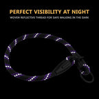 BronzeDog Rope Pro Training Dog Collar Braided No Pull Quick Release Round Lead Collars for Dogs Small Medium Large Puppy (S - 17.7" Long, Purple)