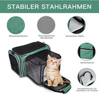 BAGLHER Cat Carrier Bag,Airline Approved Pet Carrier Soft Side Pet Travel 5 Sides Open Doors 3 Sides Expandable Foldable Dog Carrier with Fleece Pad