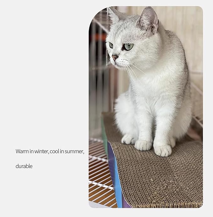 Wavy cat Scratch Board, Made eco-Friendly Corrugated Paper, pet cat Toy, Indoor cat Scratch pad, usable on Both Sides (1pcs)