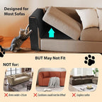 Couch Protector from Cat Claws - Cat Scratch Sofa Protector Universal Fit on Both Arm Sides with Black Sisal Pad for Leather and Fabric Sofa,27.5 * 19.7 inch Expanded Coverage Sisal Area(Black)