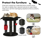 MECOOL 4in1 Small Cat Tree,Scratching Post with Tower Soft Bed, Sisal Carpet Jute Posts with Three Hanging Ball Toys and Massage Brush for Indoor Cats and Kittens