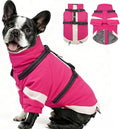 MIGOHI Snowproof Dog Jacket with Harness Reflective Small Dog Coat with Sleeves,Waterproof Fleece Winter Puffer Jacket for Dogs,Turtleneck Puppy Coats for Dogs Chilly Day,S,Rosered