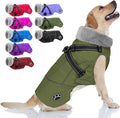 Doglay Dog Coat with Harness, Reflective Warm Dog Jacket Waterproof Puppy Winter Coat for Cold Weather, Adjustable Fleece Jacket for Small Medium Large Dogs