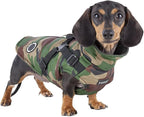 Puppia Mountaineer Winter Dog Coat with integrated harness No Pull Cold Weather Waterproof Warm Fleece Back Zipper for Small & Medium Dog, CAMO, XX-Large