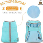 Queenmore Dog Winter Coat, Fleece Puffer Dog Down Vest, Cold Weather Pet Jacket for Dogs, Waterproof Reflective Reversible Dog Sweater Clothes for Small, Medium and Large Dogs (Light Blue, XL)
