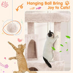 Cat Tree 36-Inch Cat Tower with Scratching Post Multi-Level Cats Condo with Ramp,Large Perch,Dangling Ball,Pet Play Tower for Kittens & Adult Cats(Beige)