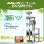 Globlazer Giant Cat Tree, 83 inch Cat Tree for Indoor Cats Large Adult, XXL Cat Tower with 9 Scratching Posts for 20lb+ Heavy Duty Large Adult Cats, F83, Light Grey