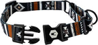 Wolfgang Heavy Duty Martingale Dog Collar with Quick Release Nylon Buckle for Walking & Training, NewMoon Print, Large