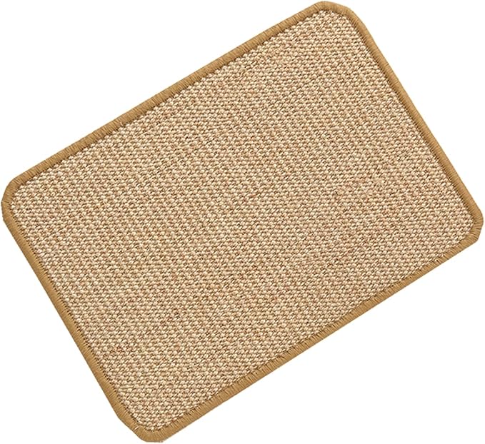 SHENGOCASE 4-Pack 6" X 8" Sisal Cat Scratching Mat Pad with Hook & Loop Tapes for Wall Couch, Window Perch, Cat Wall Furniture Shelves