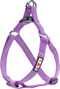Pawtitas Reflective Step-in Dog Harness – Adjustable No-Pull Vest for Puppies to Seniors, Safe & Comfortable, M Orchid