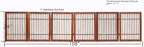 Urnporium Pet Dog Gate Freestanding, Strong Durable Folding Wooden Fence, Portable Acacia Hardwood Safety Barrier for Indoor & Outdoor Use (Brown Pet Gate, 6 Panel 24" Tall)