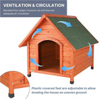 TRIXIE Natura Pitched Roof Dog House, 34.75" L X 30.5" W X 32.5" H