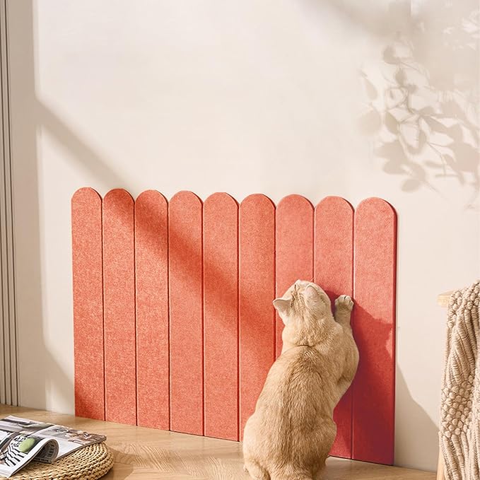 Cat Scratcher, Wall Scratchers for Indoor Cats, Vertical Scratching Posts, Cat Scratching Board, 3 Pieces Set Cat Scratch Furniture Protector (Orange)
